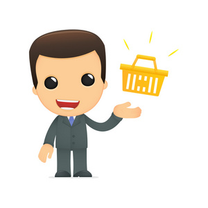 超市老板可爱的卡通老板照片