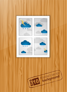 窗口后面的坏天气。矢量