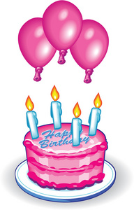 生日蛋糕和气球