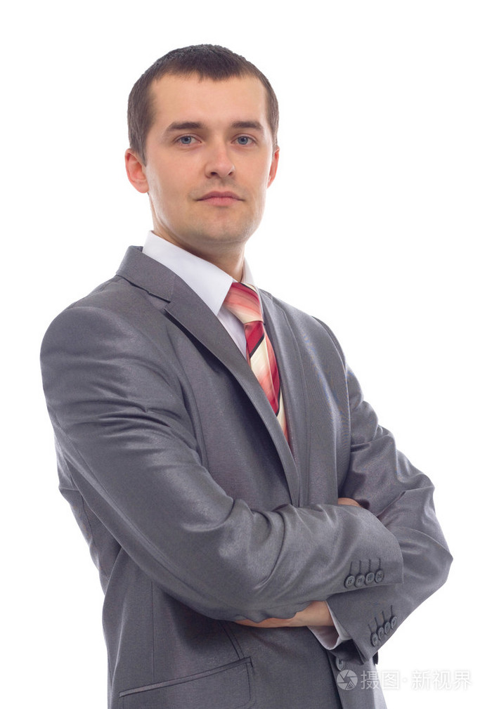 孤立在白色背景上一个商务人的肖像