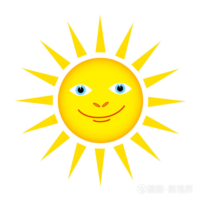 在白色背景上的太阳