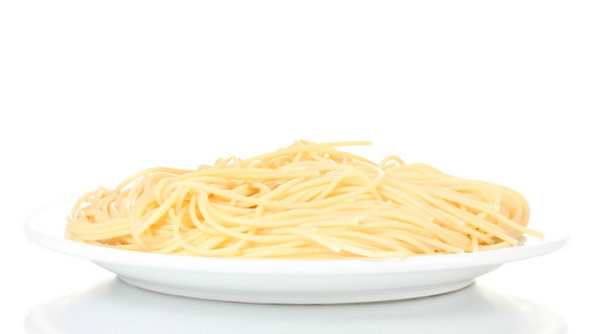 意大利 spagetti 熟隔离白底白板中