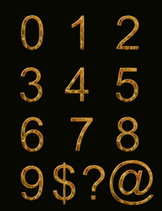 黄金字母数字和符号图片