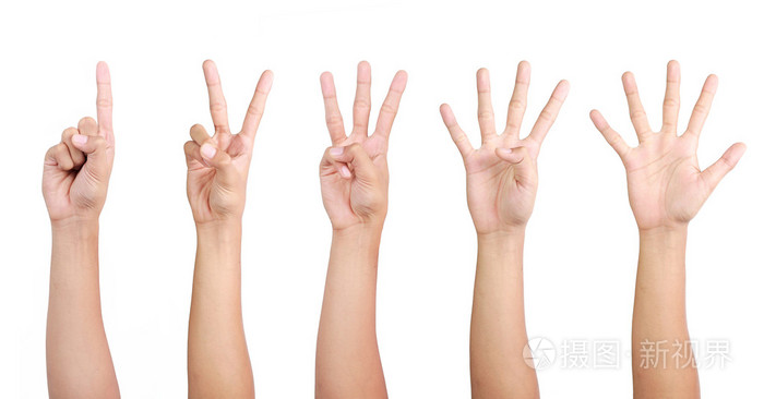 计数从1到5的手势