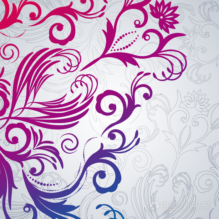 抽象矢量花卉背景与东花