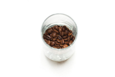 玻璃与咖啡咖啡豆