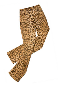 橙色豹纹裤图片