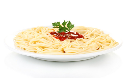 意大利 spagetti 熟隔离白底白板中