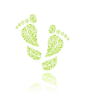 走绿色生态模式的脚轮廓