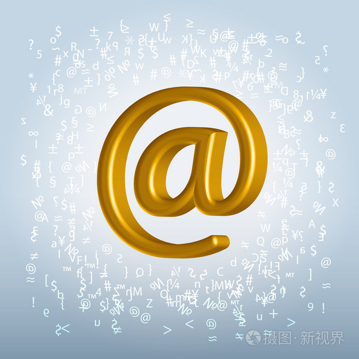 金色金属电子邮件符号照耀着艾菲尔铁塔八卦的嘈杂背景