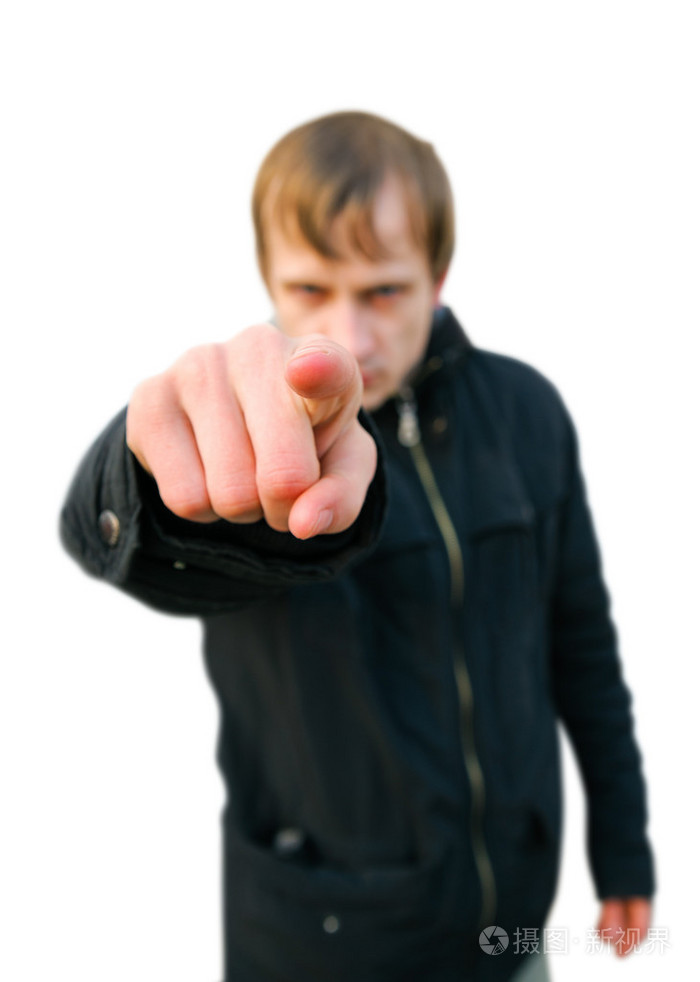 显示一个人的手指对着摄像机的人.forvard 标志