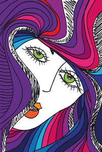 插画抽象男头图片