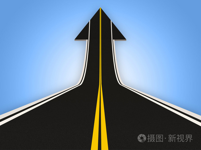 箭形道路(成功概念)