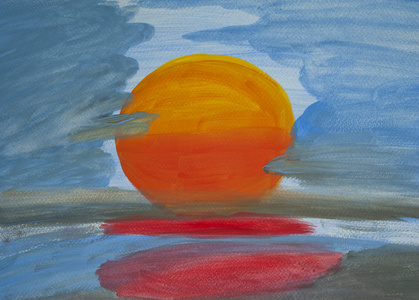 太阳水颜色漆纹理和背景
