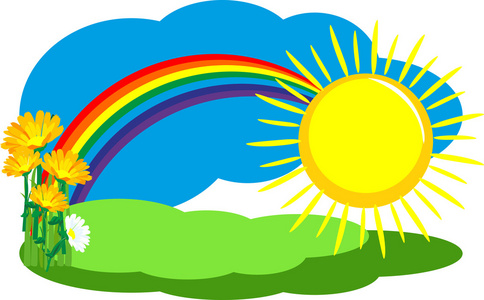雨后彩虹卡通雨后的彩虹照片