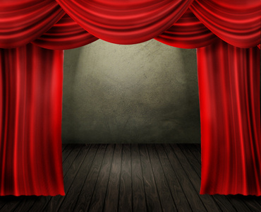 剧院舞台用红色窗帘