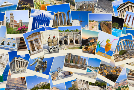 堆栈的希腊旅行照片
