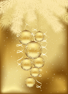 优雅圣诞装饰与金黄球