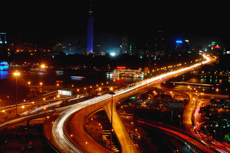 开罗，埃及的夜景