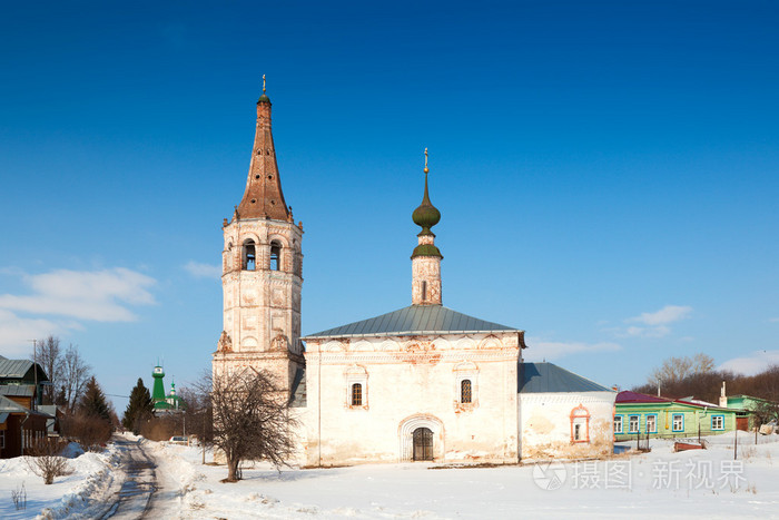 蓝蓝的天空 background.suzdal，俄罗斯反对大教堂