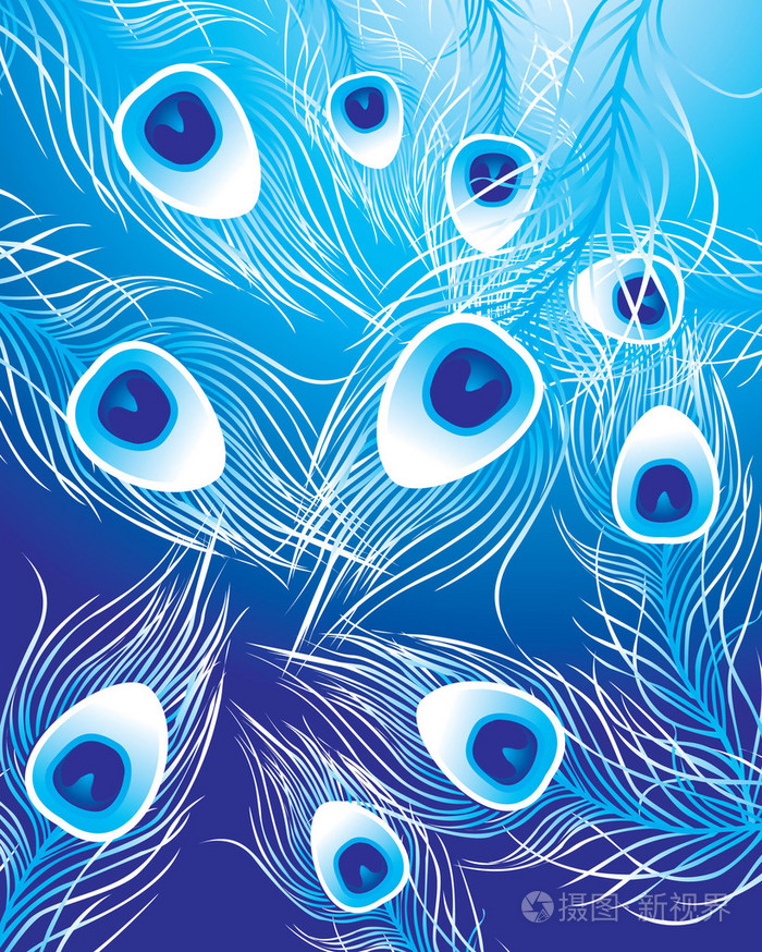孔雀羽毛背景 03插画-正版商用图片19l78s-摄图新视界