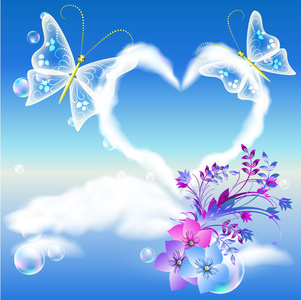 两只蝴蝶魔幻图片