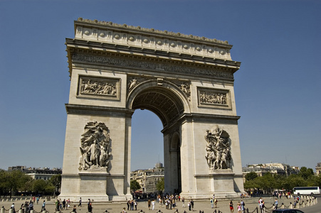 查看凯旋门在巴黎。法国
