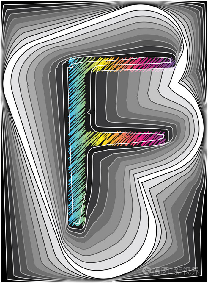 抽象的字体.矢量插画