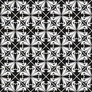 哥特花纹无缝几何哥特式花卉矢量花纹与交叉照片