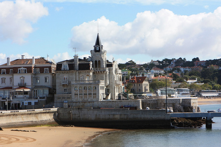 沿海小镇卡斯卡伊斯，葡萄牙的视图