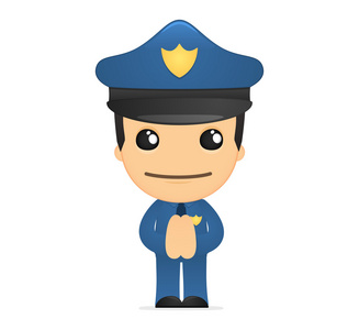 统一感性的可爱的卡通警察照片