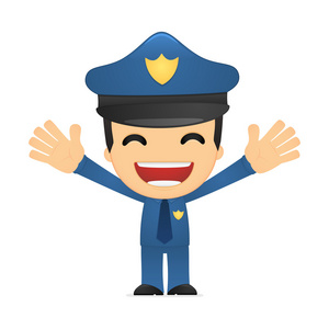 警察徽章涂鸦可爱的卡通警察照片