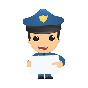 可爱的卡通警察照片
