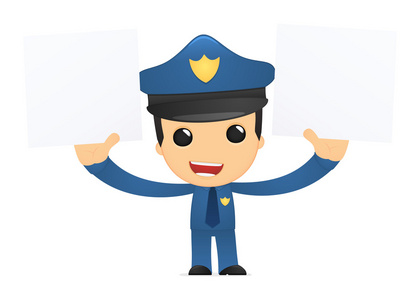 可爱的卡通警察照片