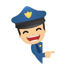 可爱的卡通警察照片