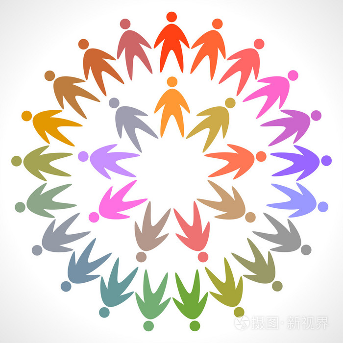 圈子的多彩象形图矢量图标设计