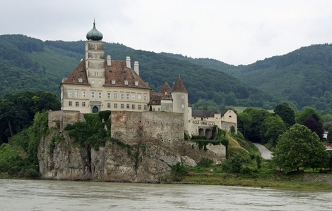 Castle Schloss Schhnbhel at river Danube