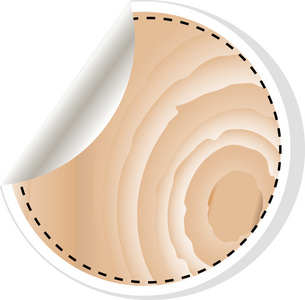矢量不干胶贴纸标签木材和空白
