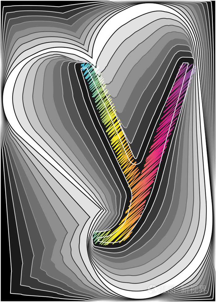 抽象的字体.矢量插画