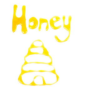 word 蜂蜜和蜂蜂巢的图片制成的蜂蜜