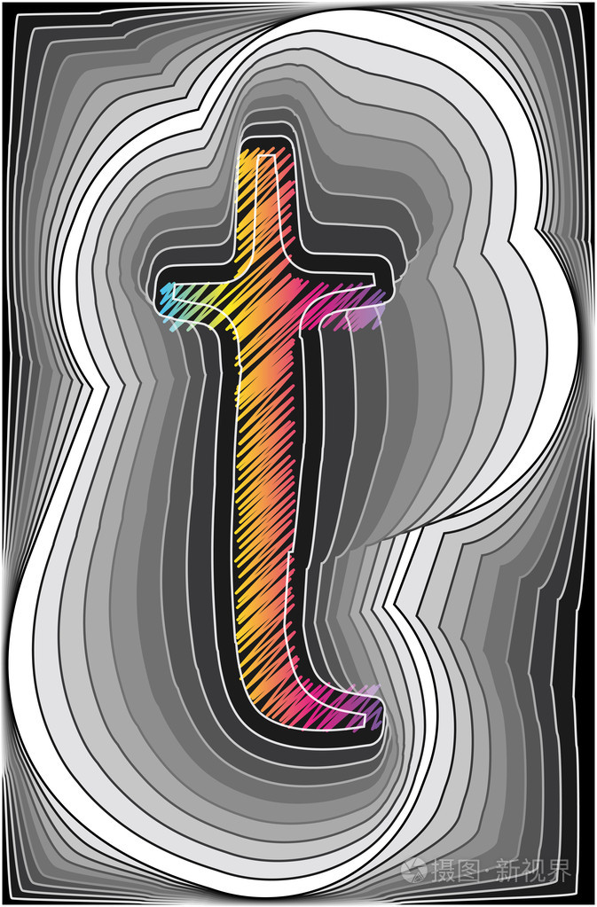 抽象的字体.矢量插画