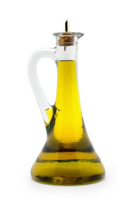 孤立的橄榄油瓶