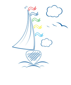 云矢量格式与海洋帆船
