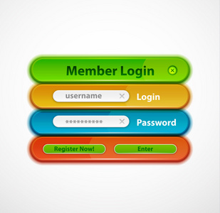 矢量 web 登录窗体