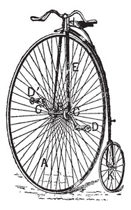 脚踏车，普通自行车，复古雕刻
