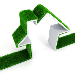 3d 绿色生态房子概念