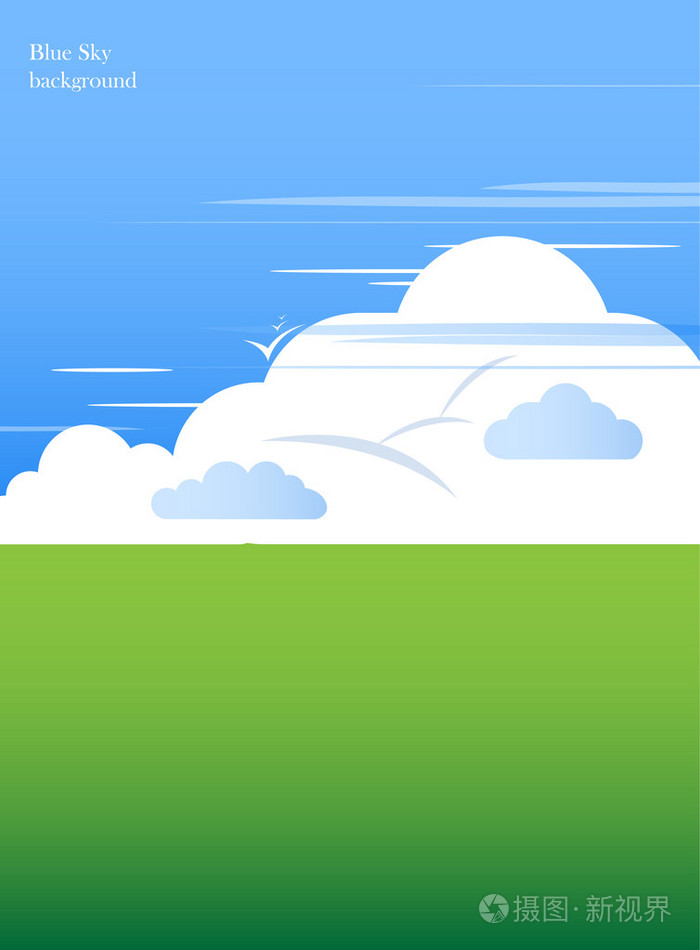 抽象蓝蓝的天空云背景矢量