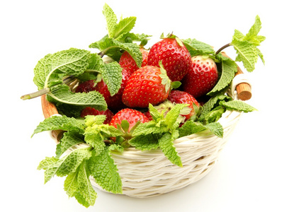 草莓薄荷叶图片-草莓薄荷叶素材-草莓薄荷叶插画-摄图新视界
