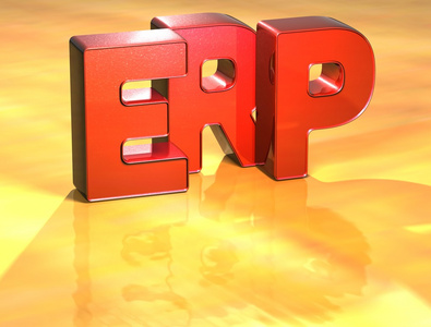 在黄色背景上的字 erp