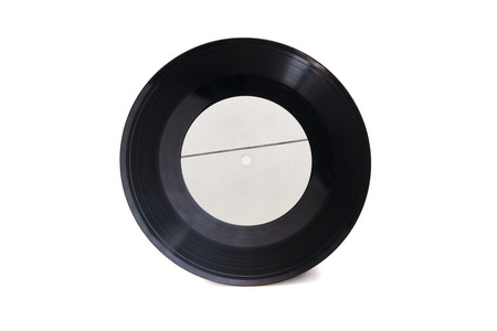 孤立在白色背景上的新空留声机黑胶唱片